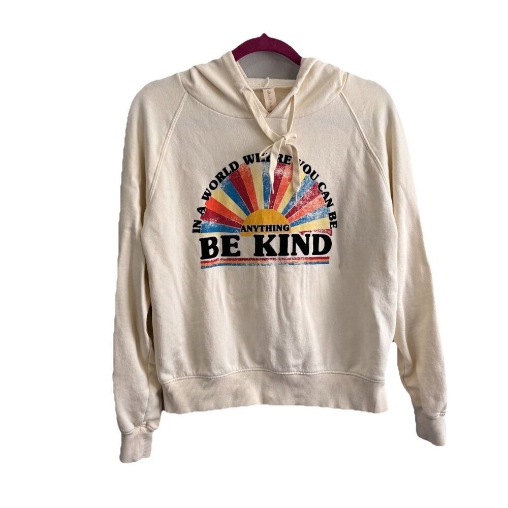 Altar'd State Cream 'Be Kind' Graphic Hoodie with Rainbow Sun